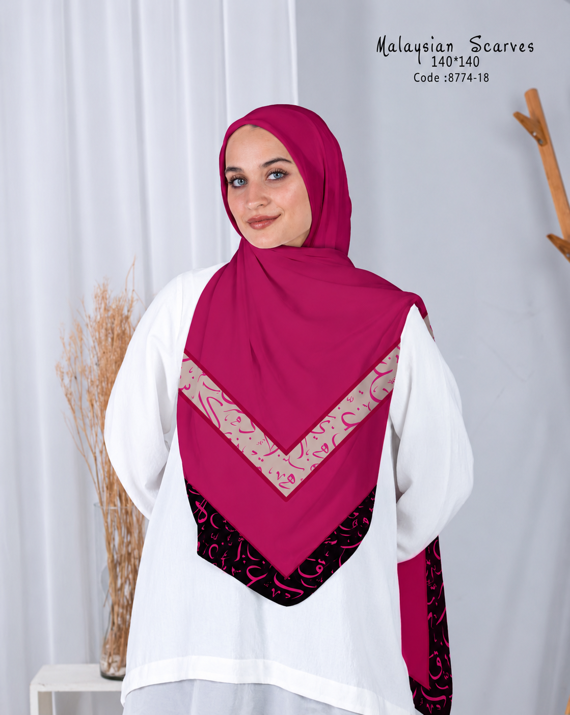 Printed Malaysian Scarf – Crepe Chiffon Fabric