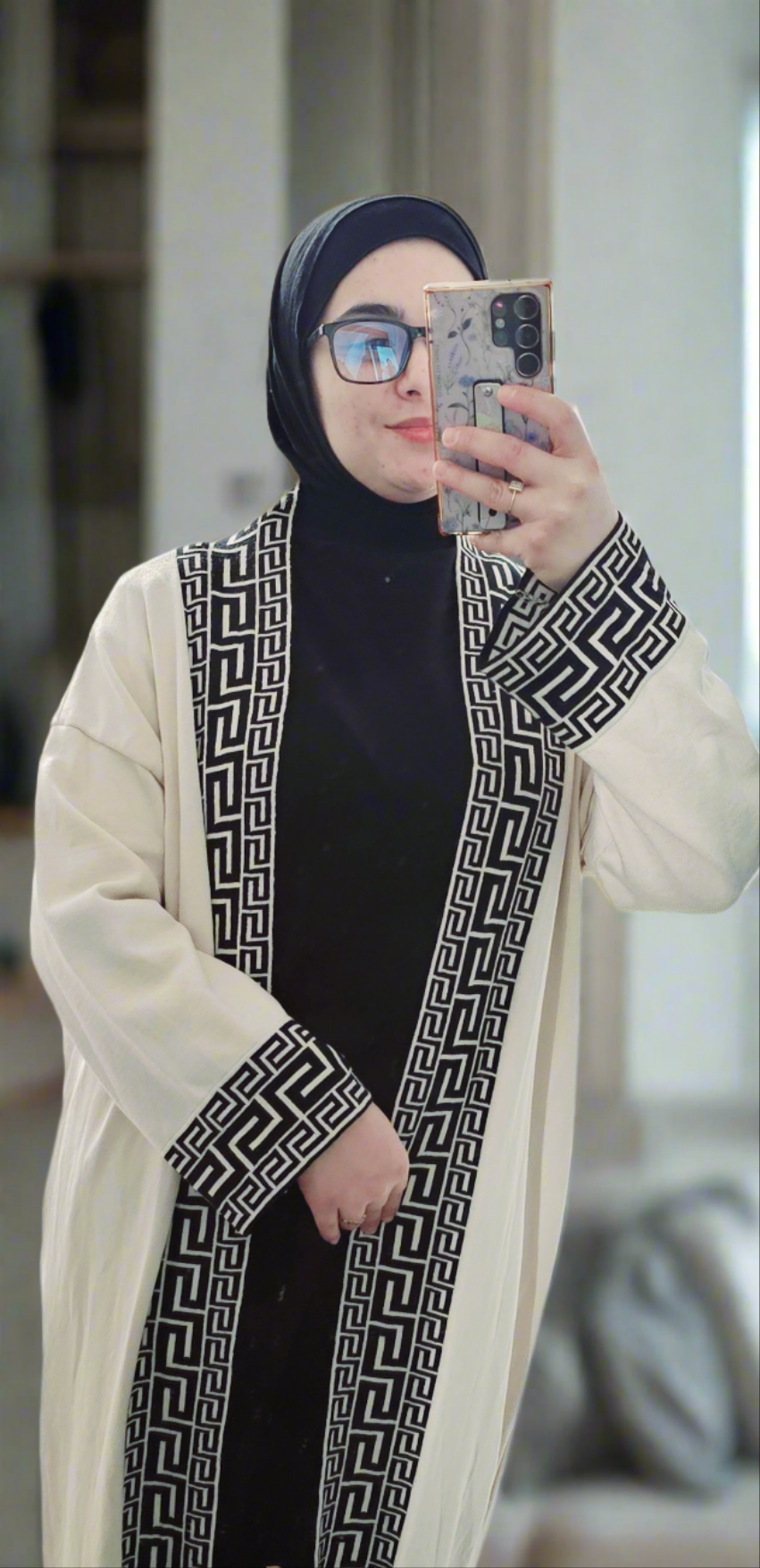 Textured Wave Long Cardigan