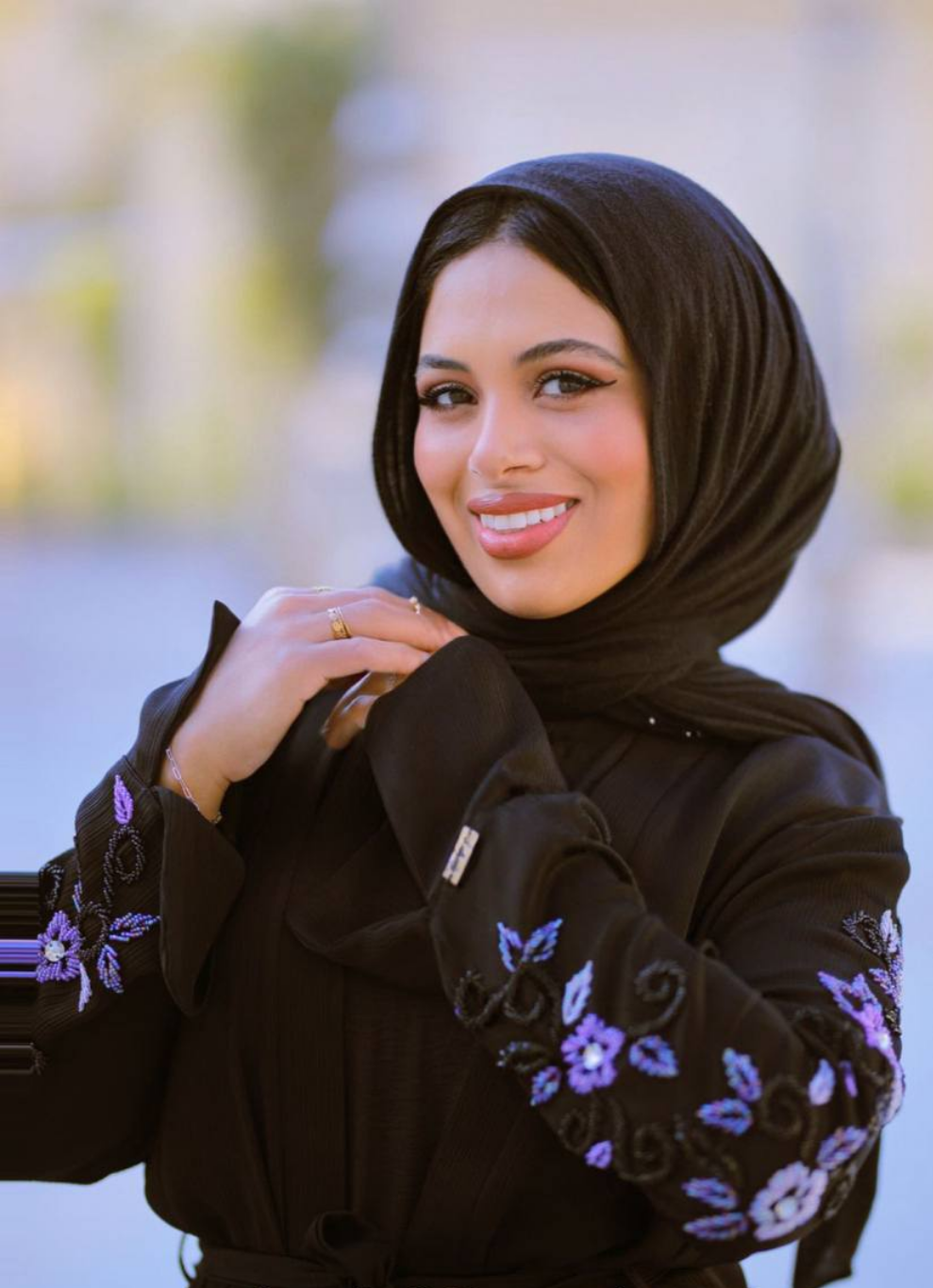Floral Embroidered Black Abaya Set