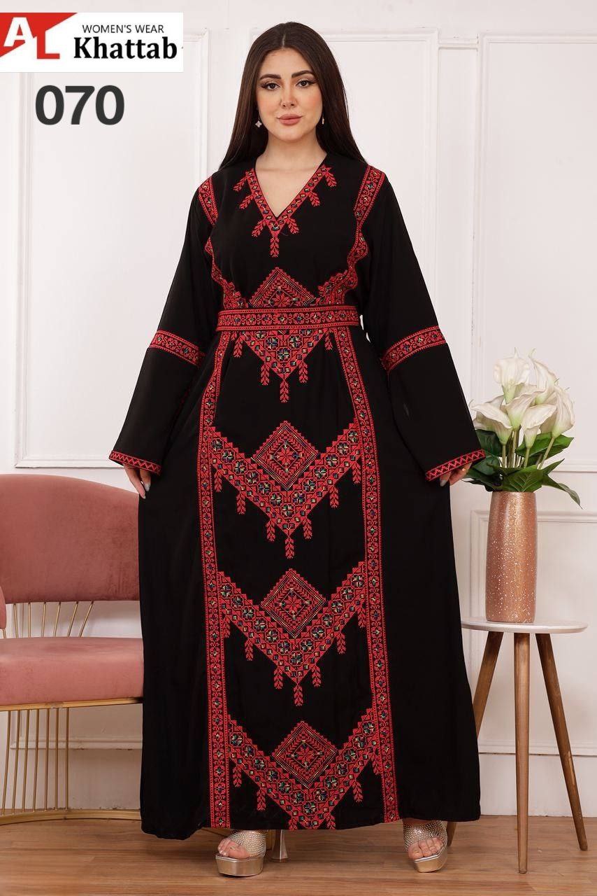 Embroidered Kaftans with V-neckline