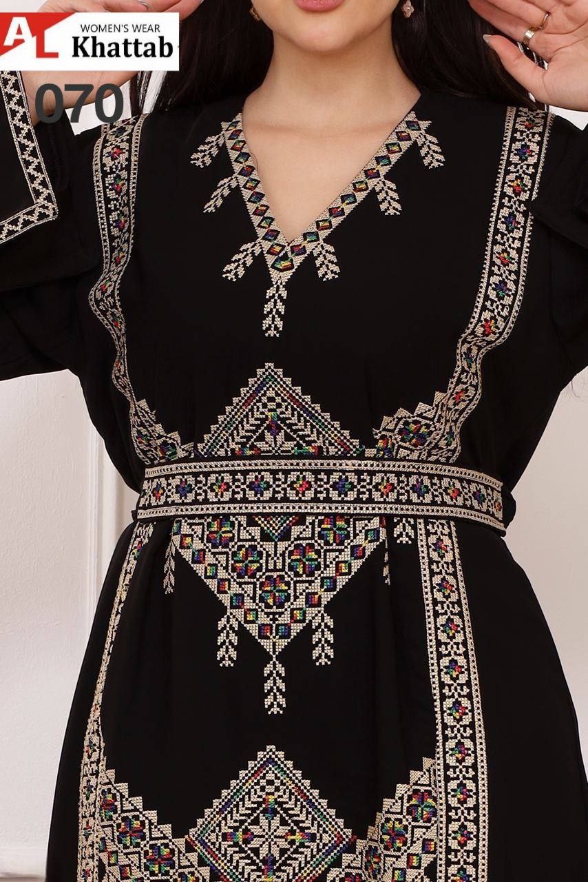 Embroidered Kaftans with V-neckline