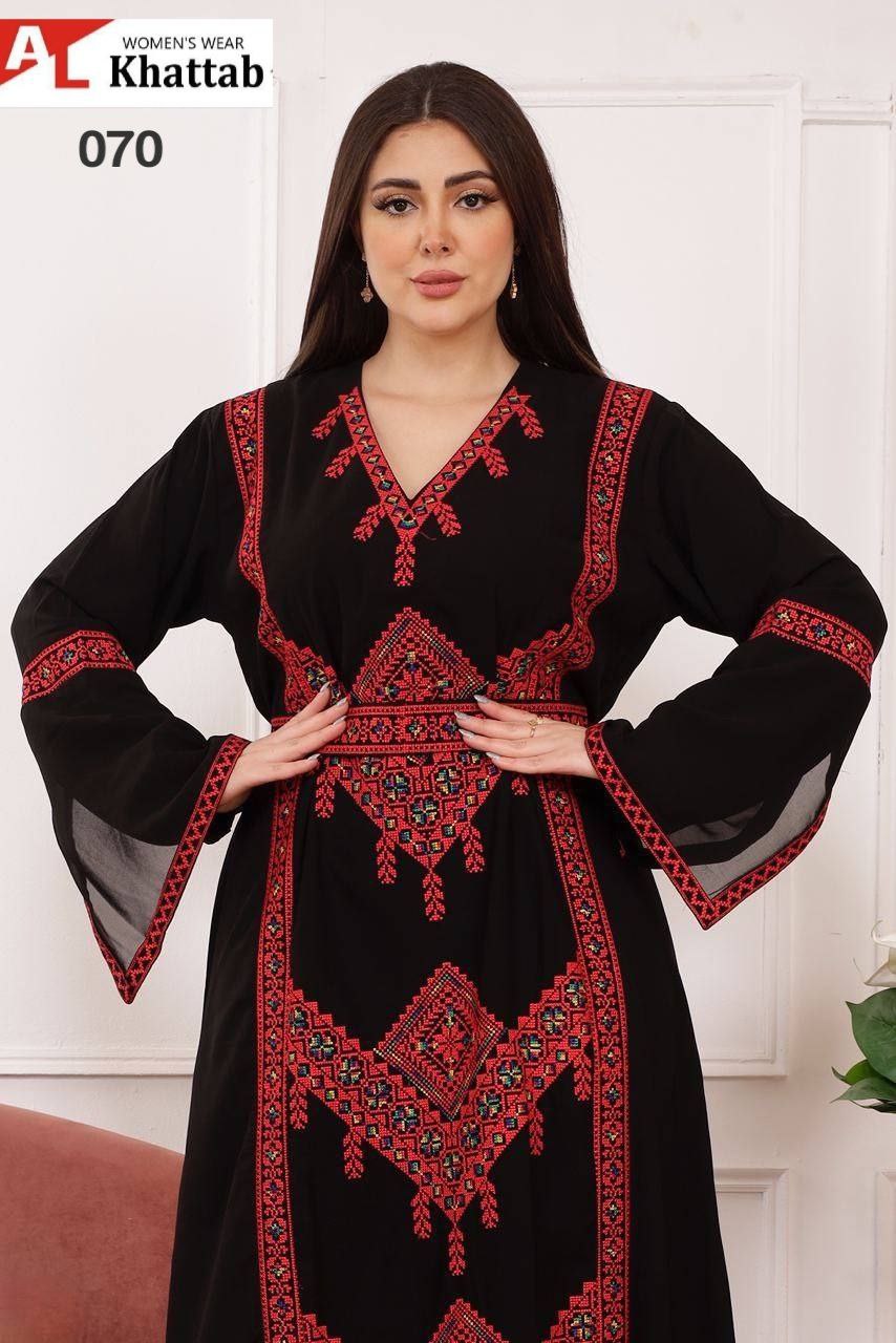 Embroidered Kaftans with V-neckline