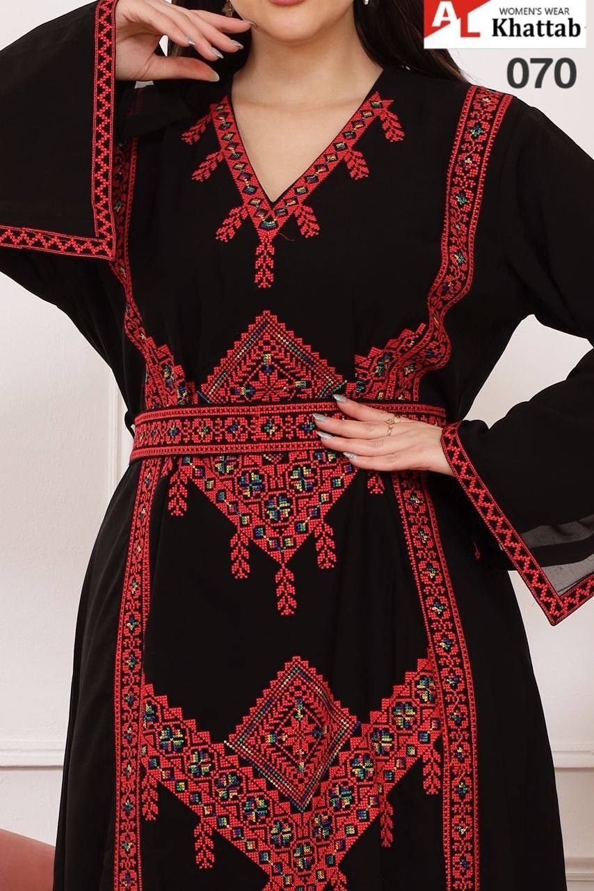 Embroidered Kaftans with V-neckline