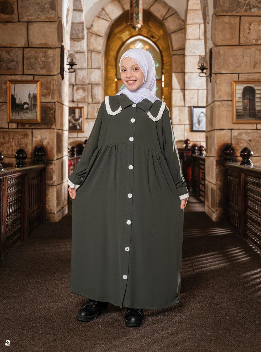 Girls Button Abaya