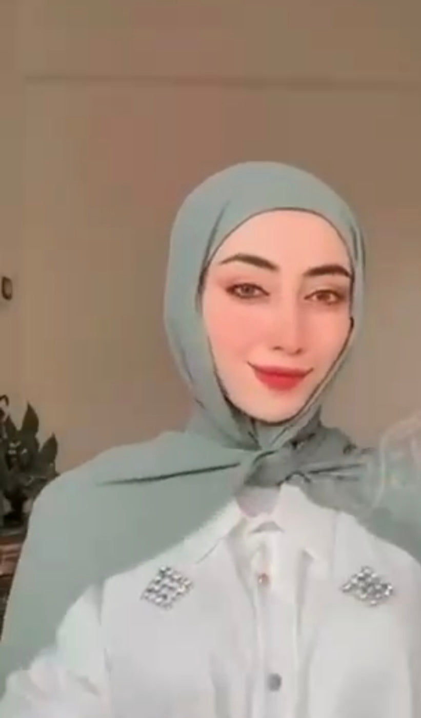 Chiffon Hijab with Attached Head Cap