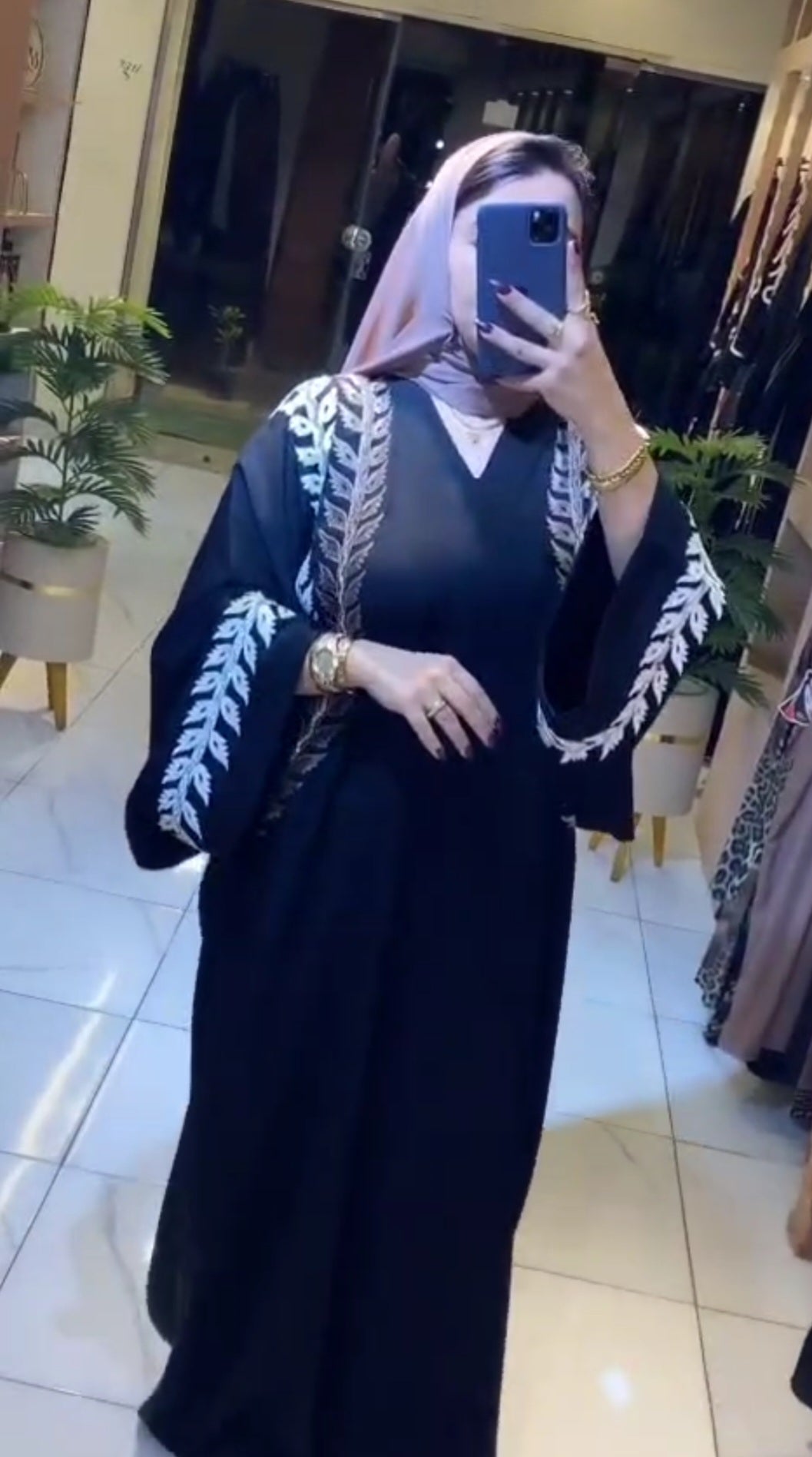 Royal Fern Embroidered Abaya