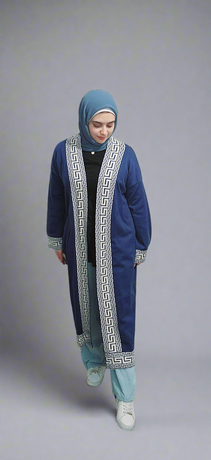 Textured Wave Long Cardigan