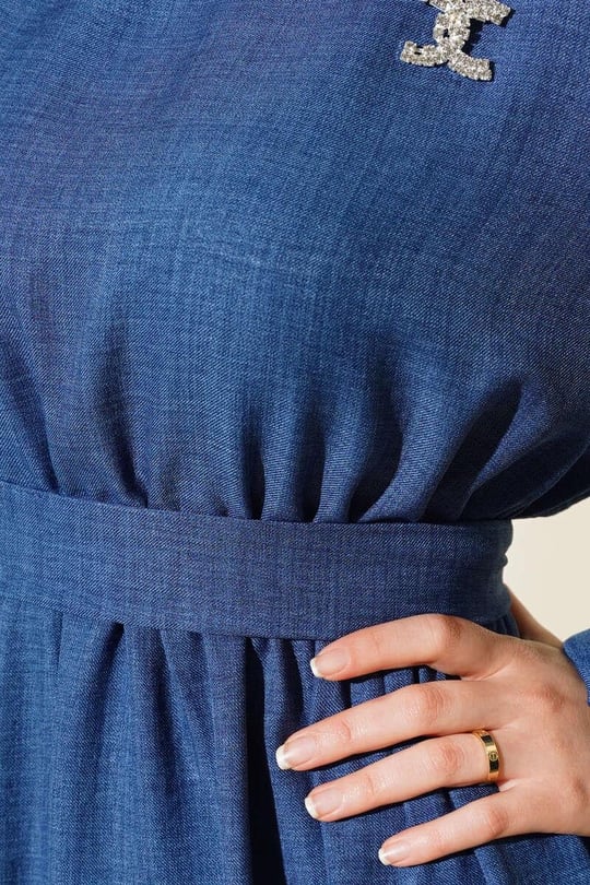 Elegant Indigo Linen Dress
