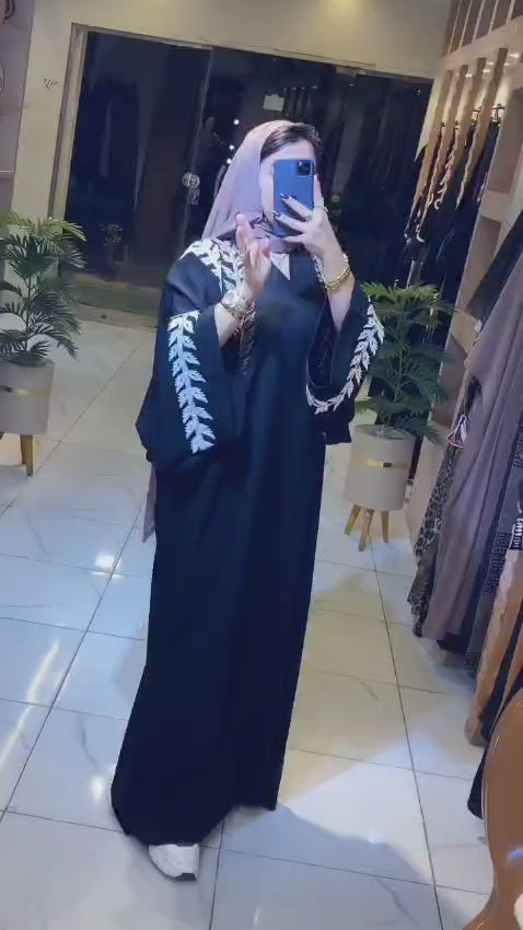 Royal Fern Embroidered Abaya
