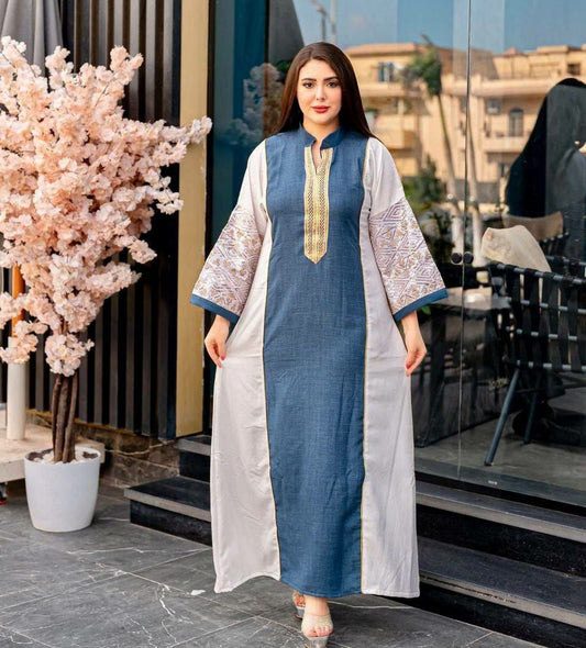 Noor Embroidered Spanish Linen Abaya