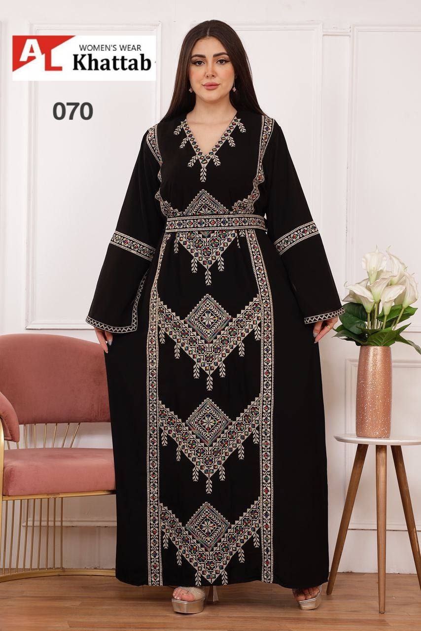 Embroidered Kaftans with V-neckline