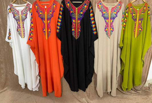Coloful Embroidered Abaya