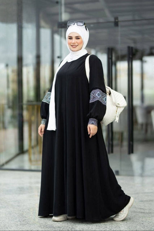 Embroidered Sleeve Abaya