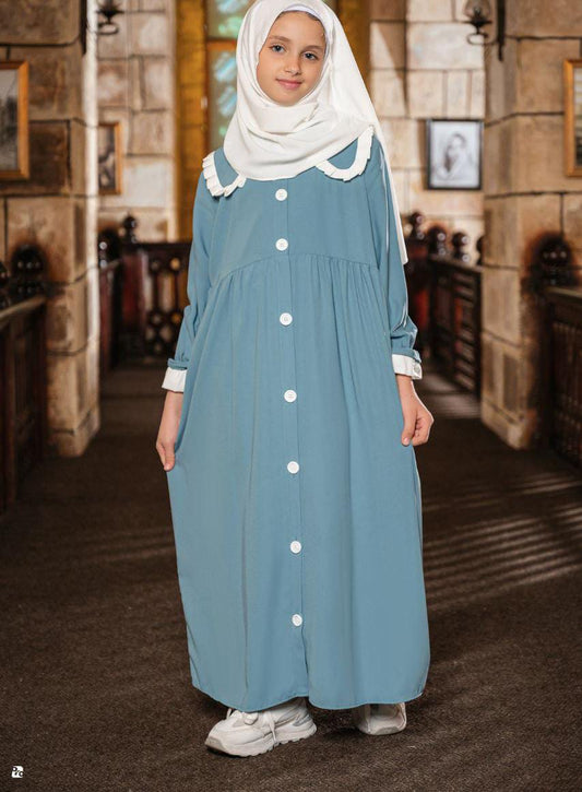 Girls Button Abaya