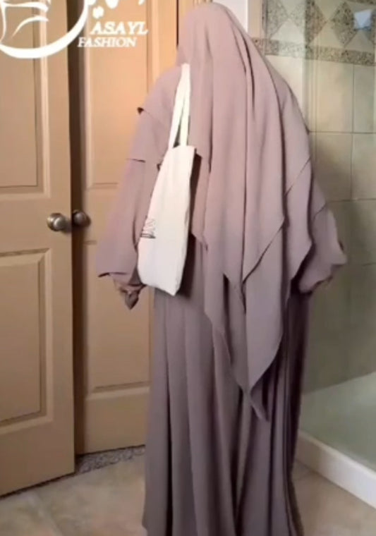 ✨ Elegant Flow Khimar – 1, 2, or 3 Layers ✨