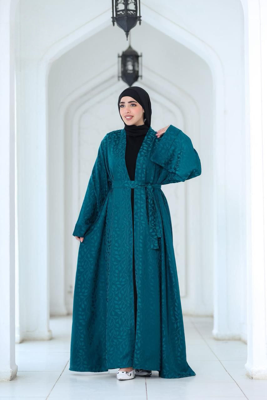 Women's Modest Royal Elegance 2-Piece Open Abaya Set