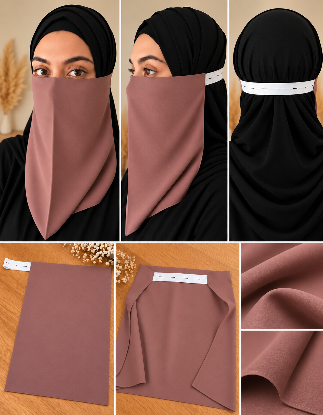 Classic Everyday Niqab – Adjustable Elastic Strap