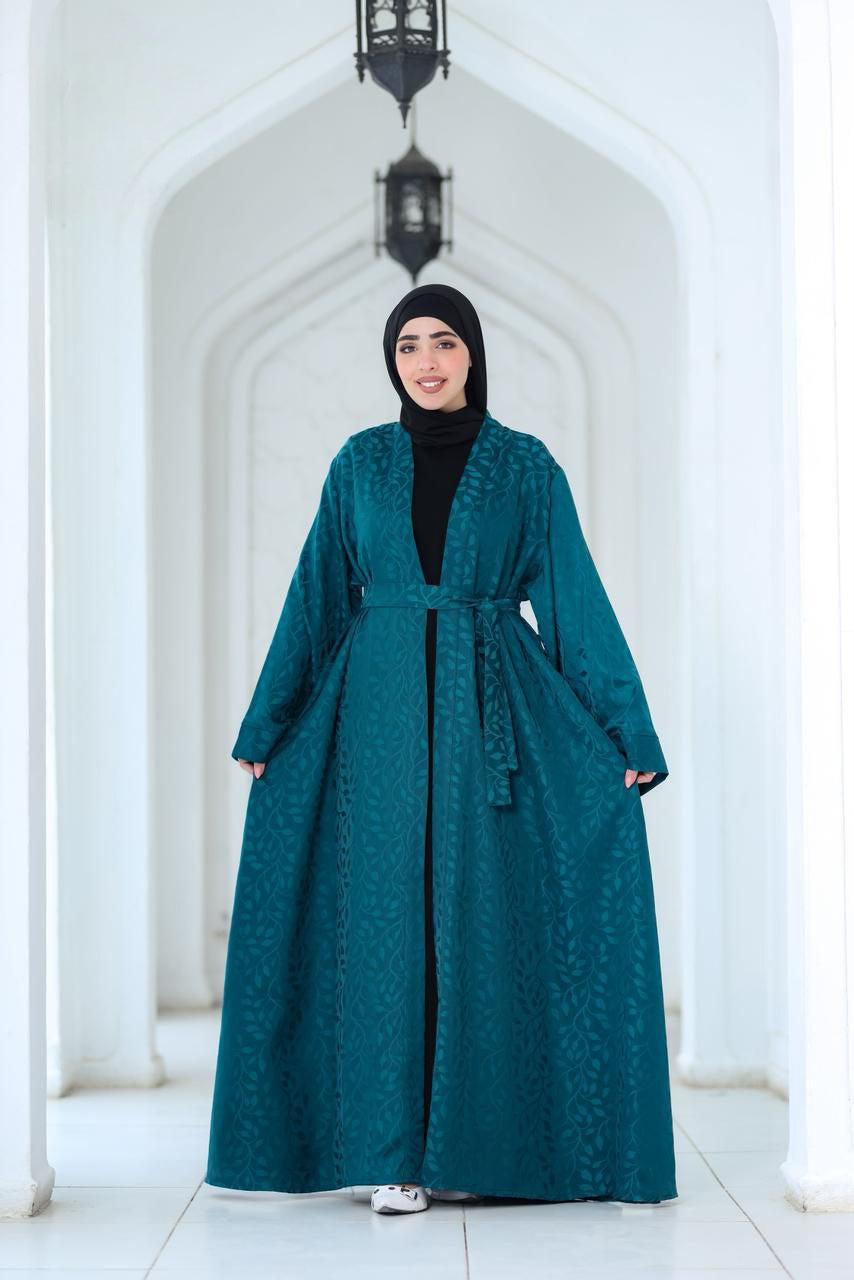 Women's Modest Royal Elegance 2-Piece Open Abaya Set
