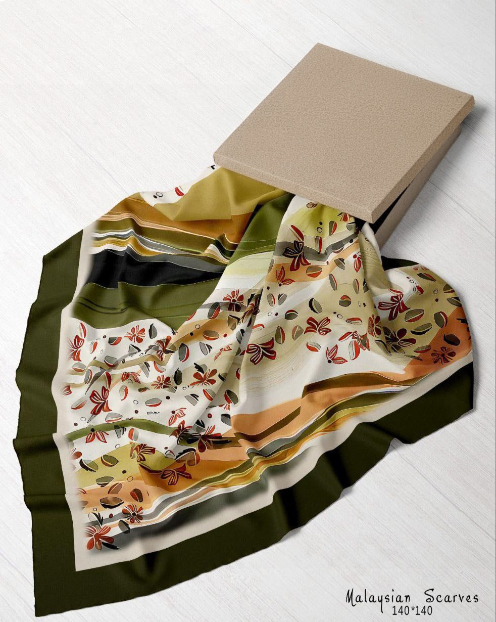 Printed Malaysian Scarf – Crepe Chiffon Fabric