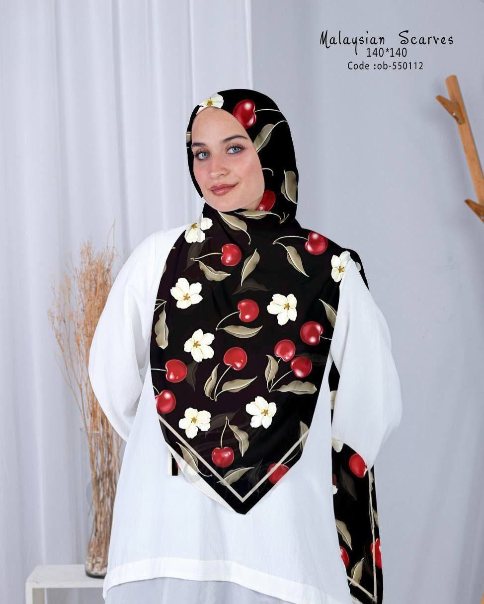 Printed Malaysian Scarf – Crepe Chiffon Fabric